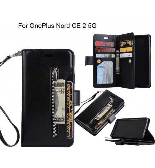 OnePlus Nord CE 2 5G case 10 cards slots wallet leather case with zip