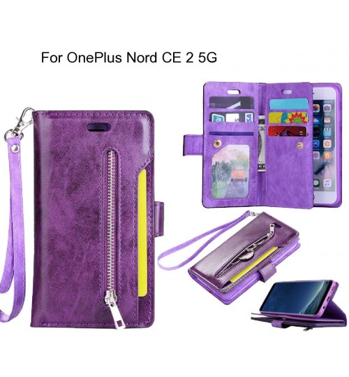 OnePlus Nord CE 2 5G case 10 cards slots wallet leather case with zip