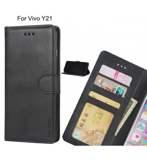 Vivo Y21 case executive leather wallet case