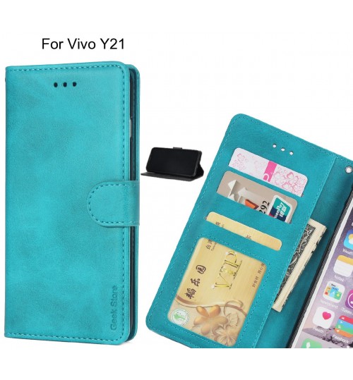 Vivo Y21 case executive leather wallet case