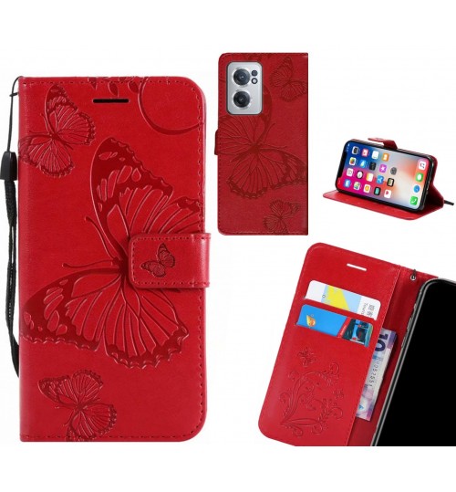 OnePlus Nord CE 2 5G case Embossed Butterfly Wallet Leather Case