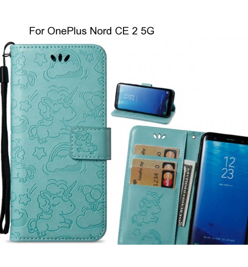 OnePlus Nord CE 2 5G  Case Leather Wallet case embossed unicon pattern