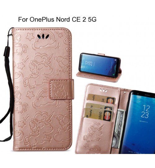 OnePlus Nord CE 2 5G  Case Leather Wallet case embossed unicon pattern