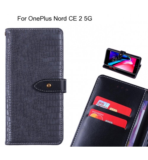 OnePlus Nord CE 2 5G case croco pattern leather wallet case