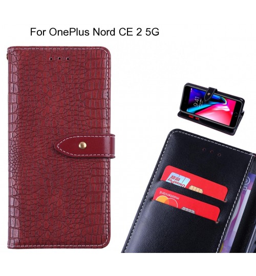 OnePlus Nord CE 2 5G case croco pattern leather wallet case