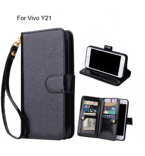 Vivo Y21 Case Glaring Multifunction Wallet Leather Case