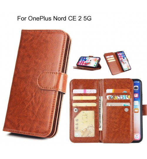 OnePlus Nord CE 2 5G Case triple wallet leather case 9 card slots