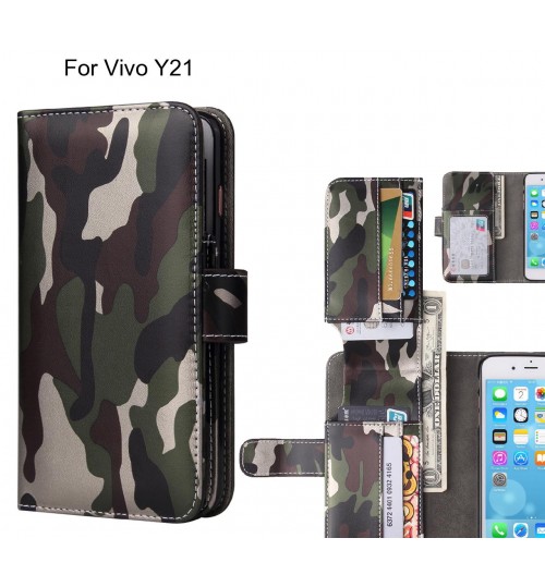 Vivo Y21 Case Wallet Leather Flip Case 7 Card Slots