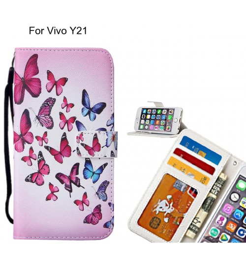 Vivo Y21 case leather wallet case printed ID