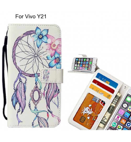 Vivo Y21 case leather wallet case printed ID