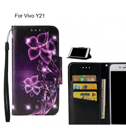 Vivo Y21 Case wallet fine leather case printed