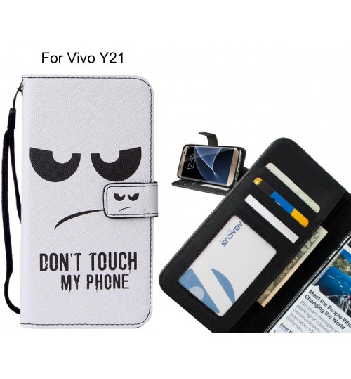 Vivo Y21 case leather wallet case printed ID