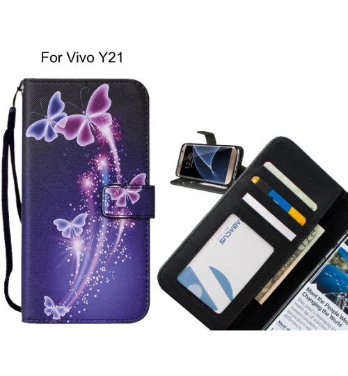 Vivo Y21 case leather wallet case printed ID