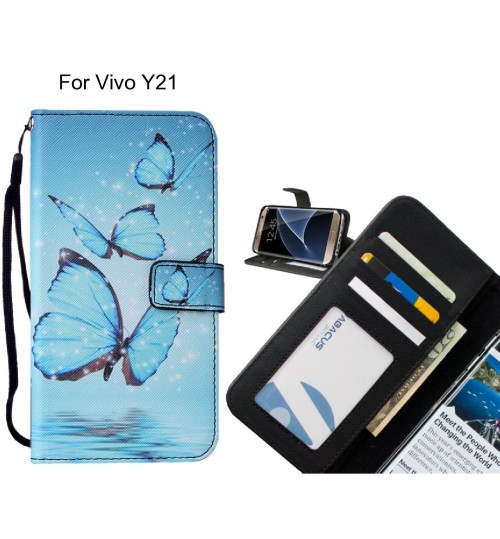 Vivo Y21 case leather wallet case printed ID