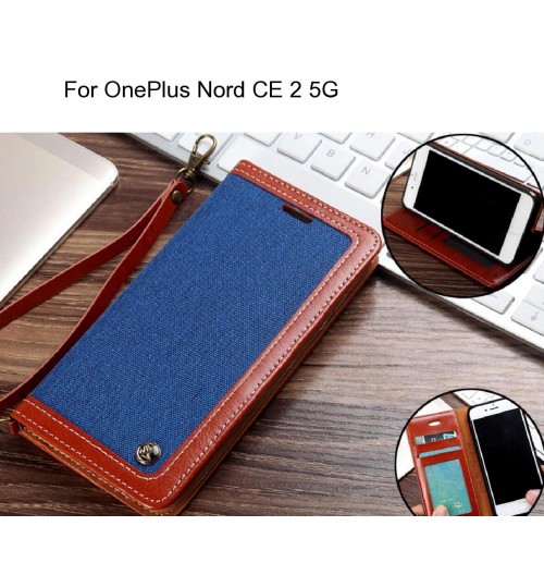 OnePlus Nord CE 2 5G Case Wallet Denim Leather Case