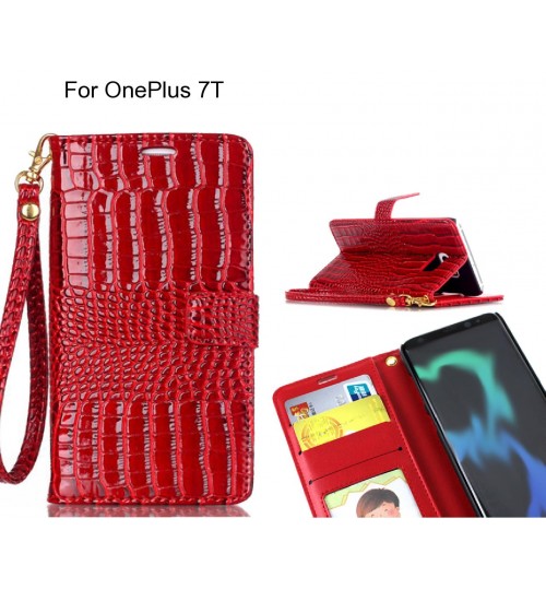 OnePlus 7T case Croco wallet Leather case