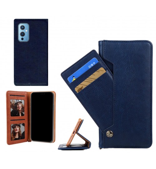 OnePlus 9 case slim leather wallet case 4 cards 2 ID magnet