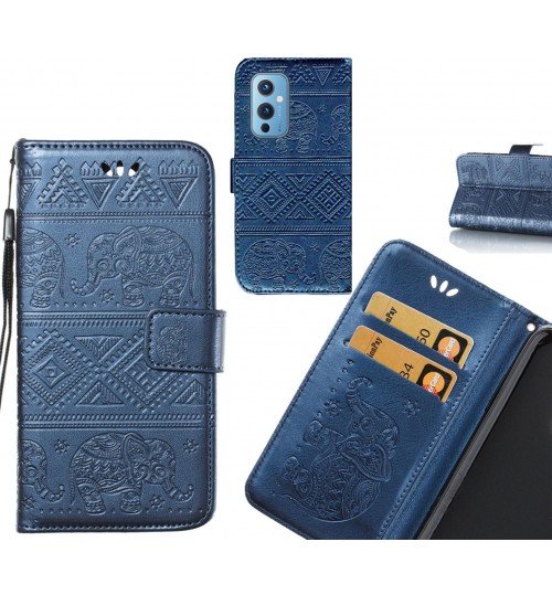 OnePlus 9 case Wallet Leather case Embossed Elephant Pattern