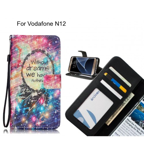 Vodafone N12 case 3 card leather wallet case printed ID