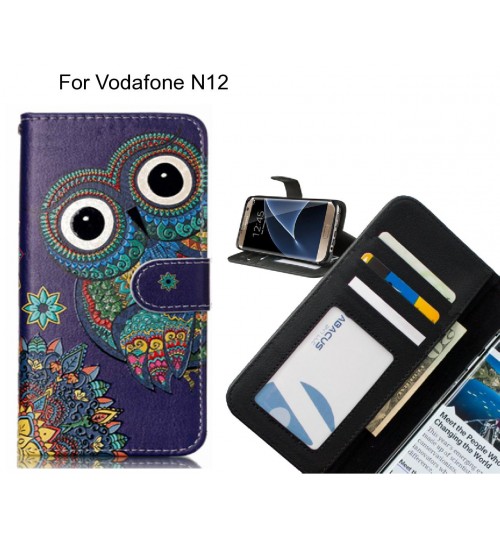 Vodafone N12 case 3 card leather wallet case printed ID