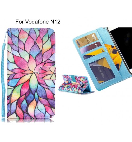 Vodafone N12 case 3 card leather wallet case printed ID