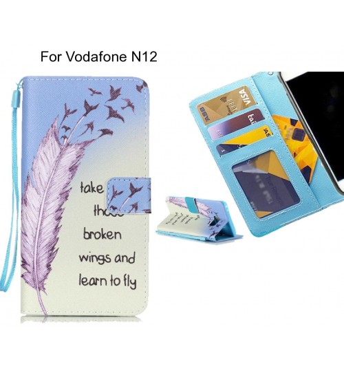 Vodafone N12 case 3 card leather wallet case printed ID