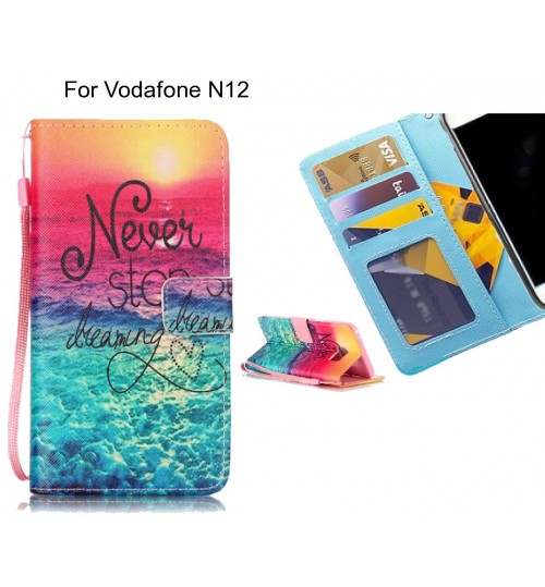 Vodafone N12 case 3 card leather wallet case printed ID