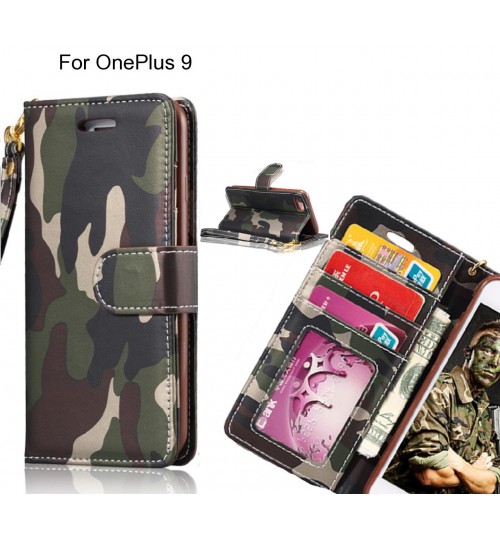 OnePlus 9 case camouflage leather wallet case cover