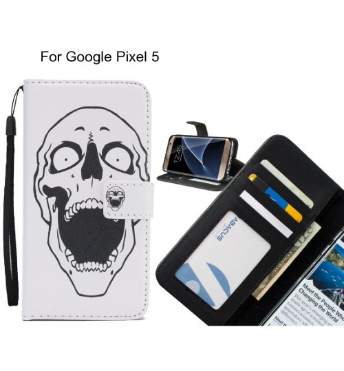 Google Pixel 5 case 3 card leather wallet case printed ID