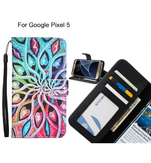 Google Pixel 5 case 3 card leather wallet case printed ID