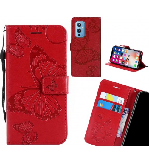 OnePlus 9 case Embossed Butterfly Wallet Leather Case