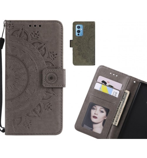 OnePlus 9 Case mandala embossed leather wallet case