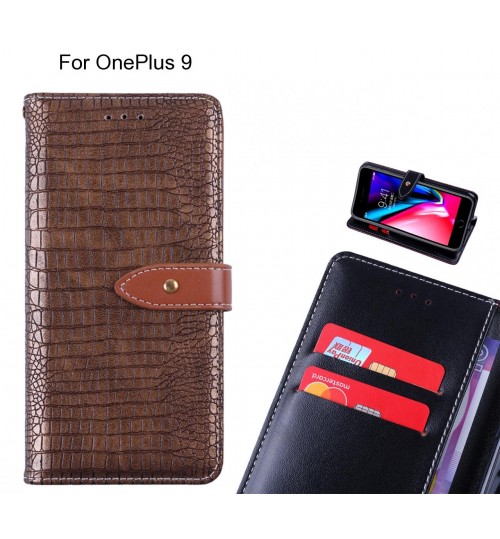 OnePlus 9 case croco pattern leather wallet case