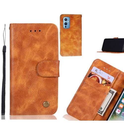 OnePlus 9 Case Vintage Fine Leather Wallet Case