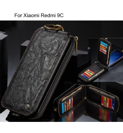 Xiaomi Redmi 9C case premium leather multi cards case