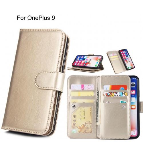 OnePlus 9 Case triple wallet leather case 9 card slots