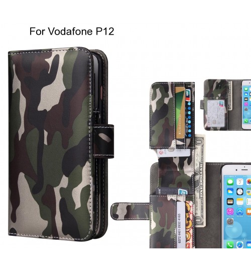 Vodafone P12 Case Wallet Leather Flip Case 7 Card Slots