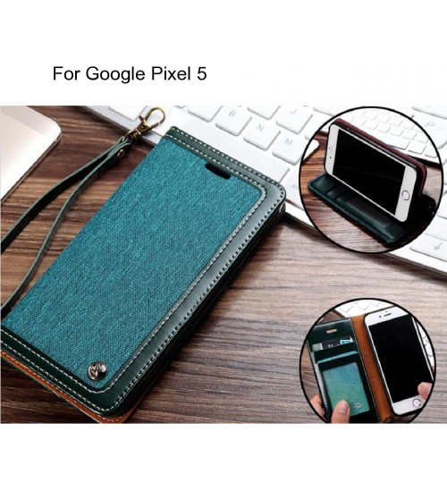 Google Pixel 5 Case Wallet Denim Leather Case