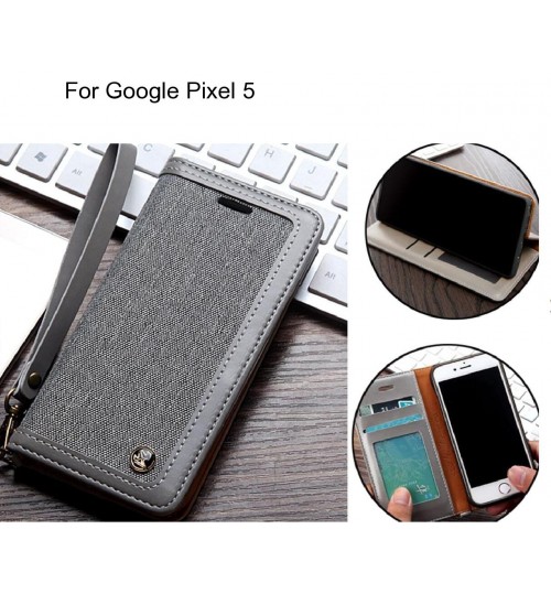 Google Pixel 5 Case Wallet Denim Leather Case