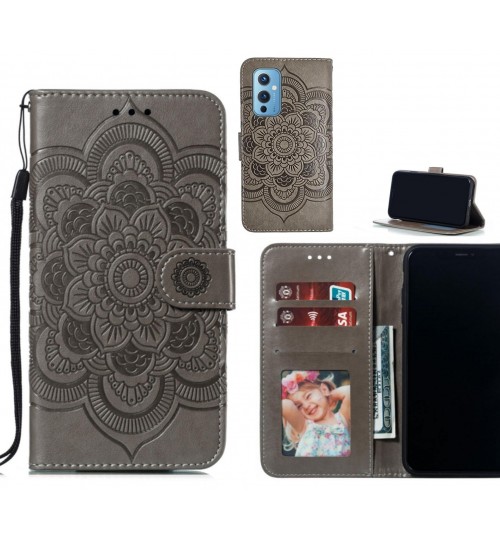 OnePlus 9 case leather wallet case embossed pattern