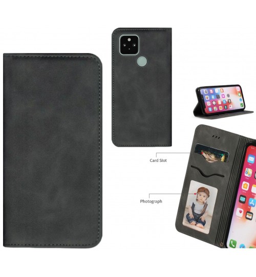 Google Pixel 5 Case Premium Leather Magnetic Wallet Case