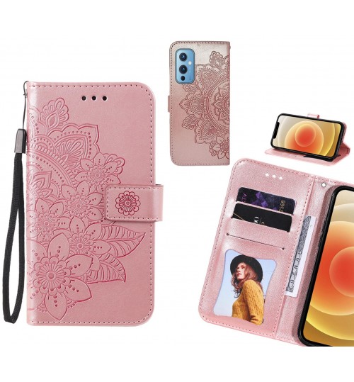 OnePlus 9 Case Embossed Floral Leather Wallet case