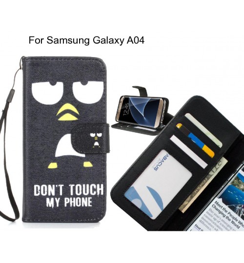 Samsung Galaxy A04 case 3 card leather wallet case printed ID