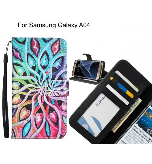 Samsung Galaxy A04 case 3 card leather wallet case printed ID