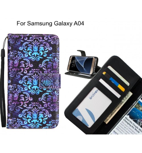 Samsung Galaxy A04 case 3 card leather wallet case printed ID