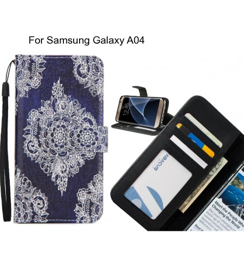 Samsung Galaxy A04 case 3 card leather wallet case printed ID