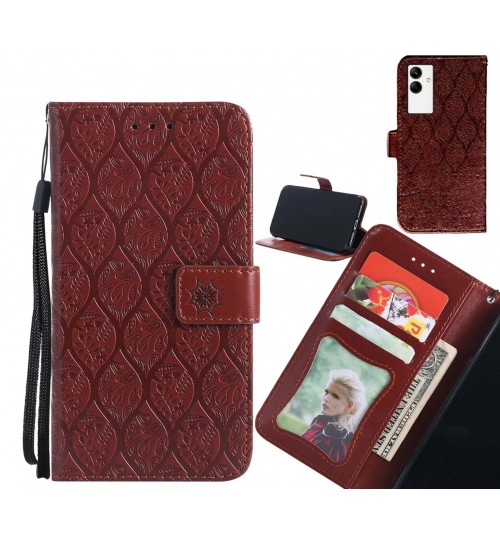 Samsung Galaxy A04 Case Leather Wallet Case embossed sunflower pattern