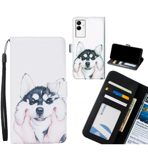 Samsung Galaxy A04 case 3 card leather wallet case printed ID