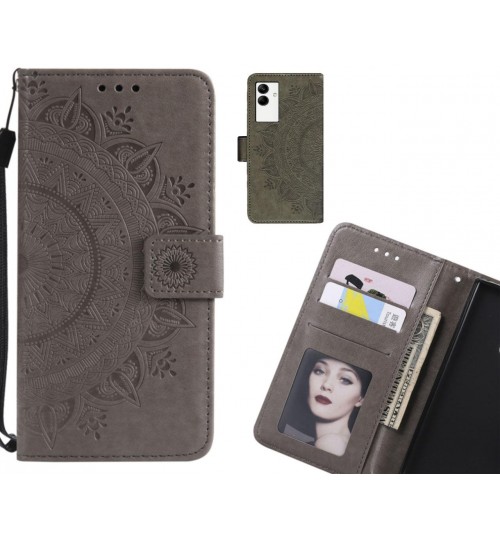 Samsung Galaxy A04 Case mandala embossed leather wallet case