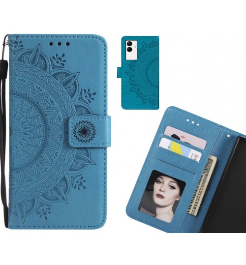 Samsung Galaxy A04 Case mandala embossed leather wallet case